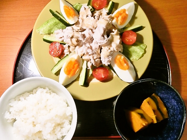 豚しゃぶサラダの晩ごはん