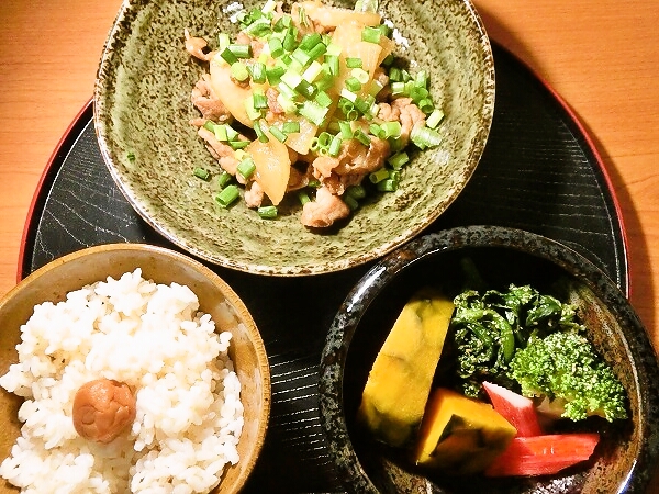 大根と豚こまの甘辛炒めの晩ごはん