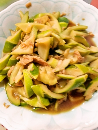孟宗竹とシーチキンの金平風