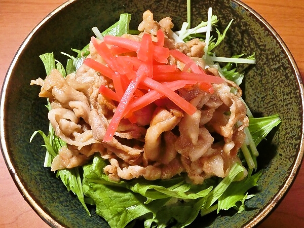 ポン酢で簡単。豚バラ丼