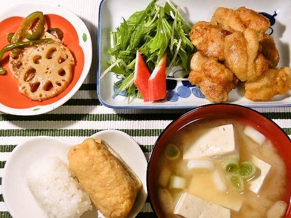 鶏もも肉の揚げ焼き晩ご飯