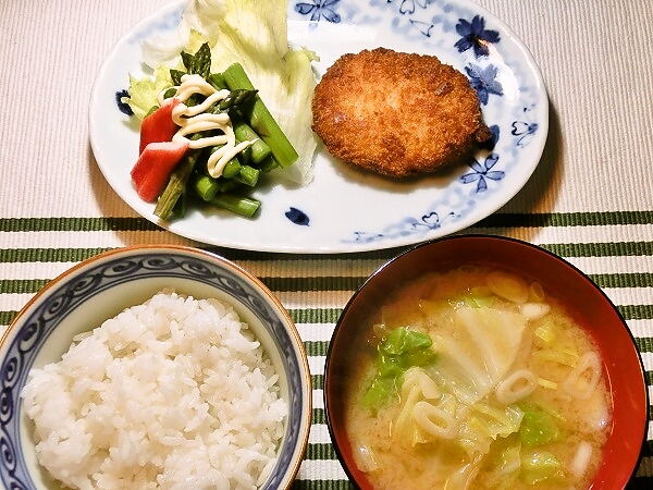 コロッケの晩ごはん