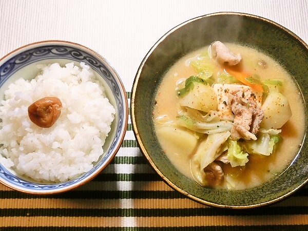 豚汁の晩ごはん