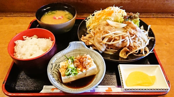 丹波茶屋＠福知山駅前の豚生姜焼き定食（７７０円）