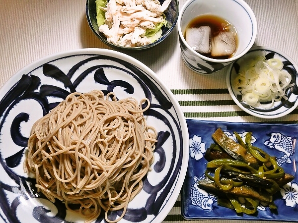 もりそばの晩ご飯