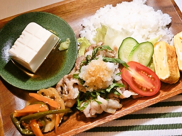 豚のおろしのせ晩ご飯