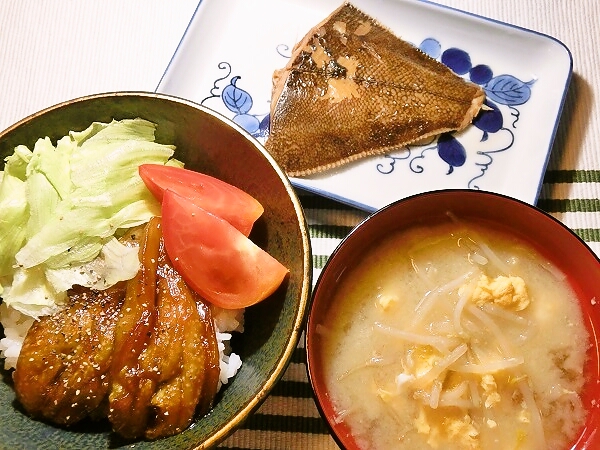 カレイの煮つけの晩ごはん