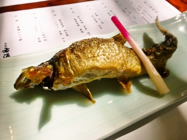 貴船川床　鮎の塩焼き