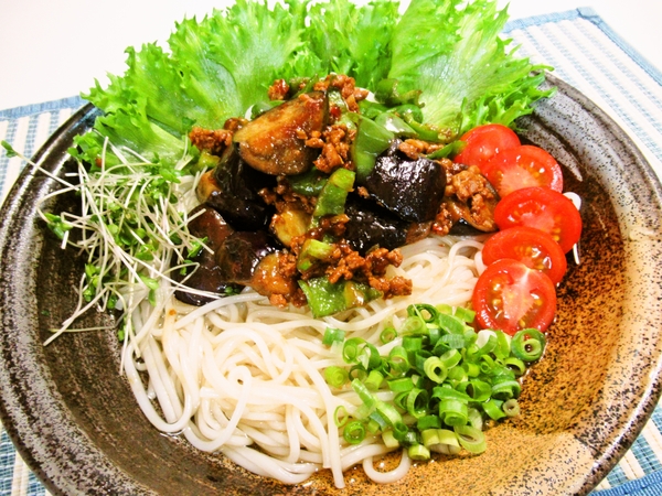 冷やし麻婆茄子うどん