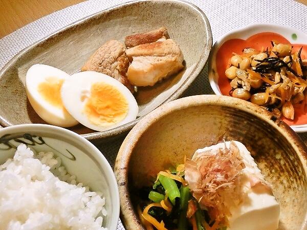 豚の角煮の晩ごはん