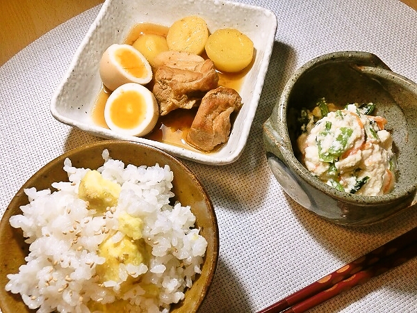 栗ご飯の晩ごはん