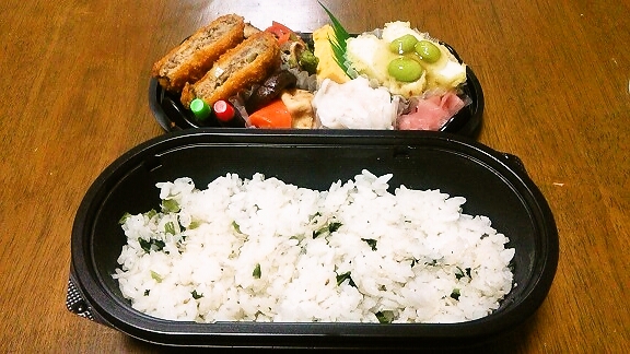 野沢菜ちりめん２段ごはん