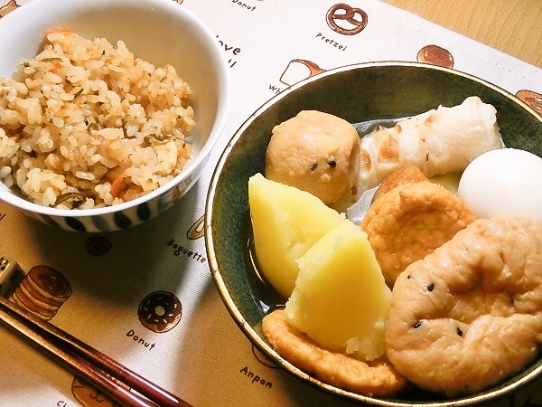 おでんと炊き込みご飯