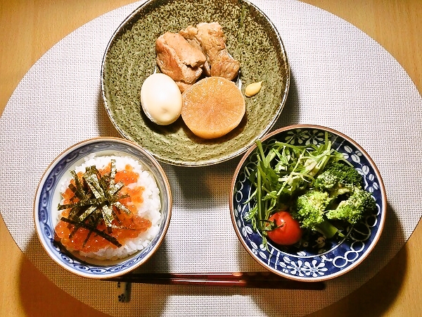 豚の角煮の晩ごはん