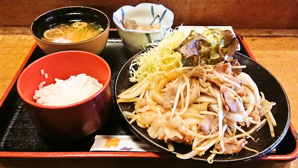 丹波茶屋＠福知山駅前の豚生姜焼き定食（ご飯小）