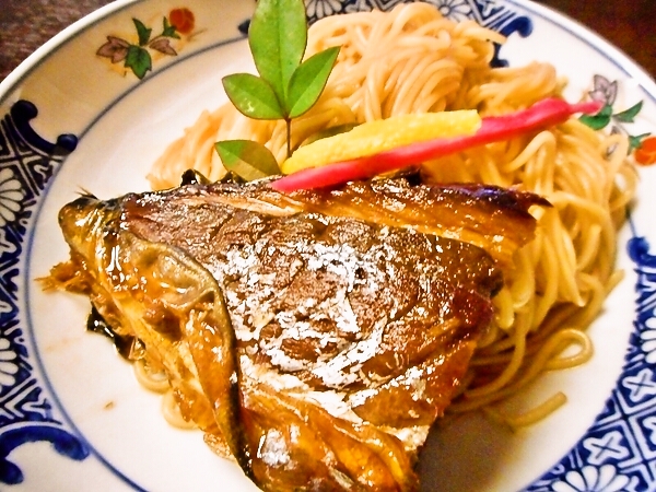 焼鯖素麺