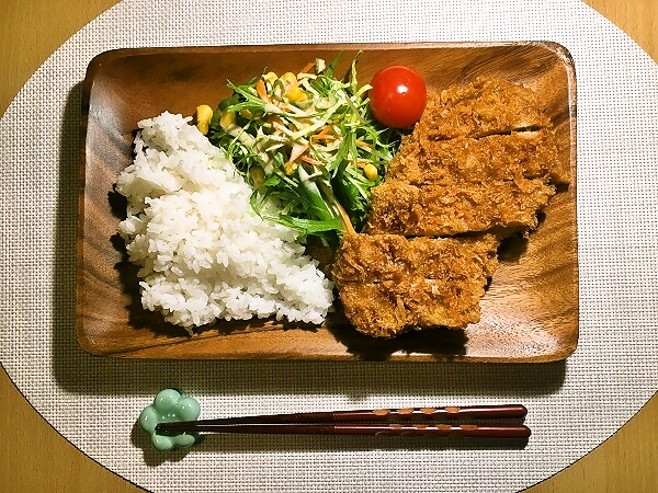 ヒレカツ定食風晩ごはん