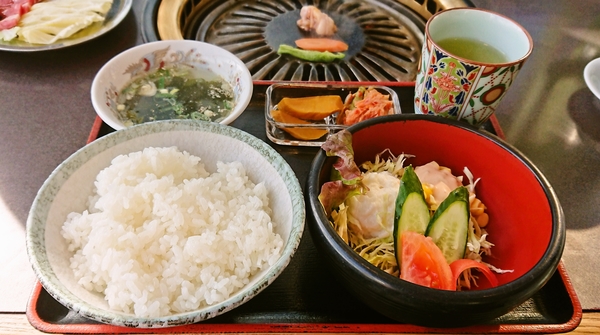 高木屋＠京都・福知山のスタミナランチ（のライス・スープ・サラダ）