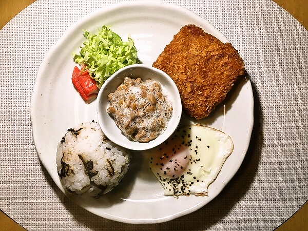 ハムカツの晩ごはん
