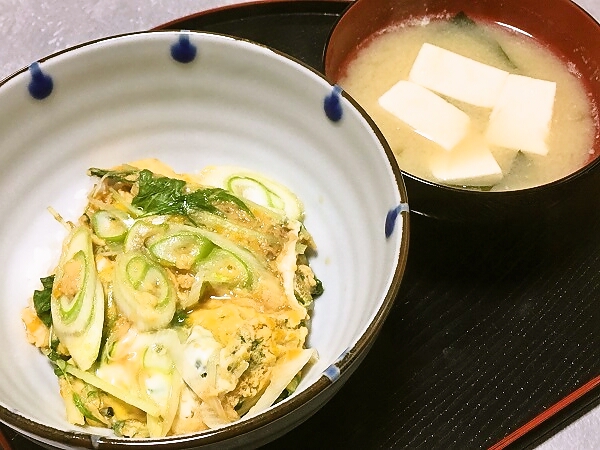 水菜の卵とじ丼