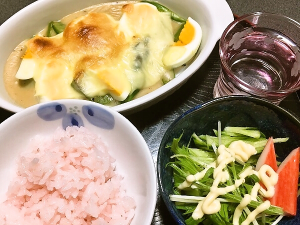 アスパラと卵のグラタン