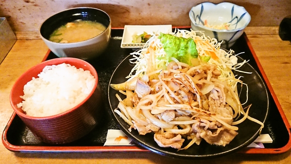 丹波茶屋＠福知山駅前の豚生姜焼き定食