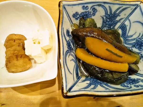 いぶりがっこと茄子の揚げ浸し