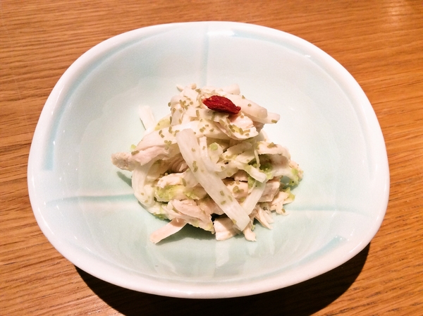 長芋と鶏ささみの山葵和え