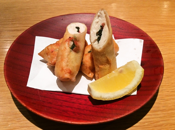鶏肉と梅しその春巻き