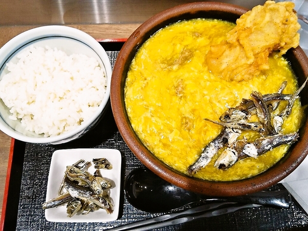 鶏卵カレーうどんセット