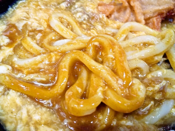 鶏卵カレーうどん　アップ