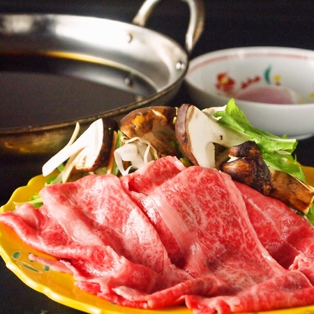 南青山創作和食いと家の松茸と霜降り黒毛和牛のすきしゃぶ