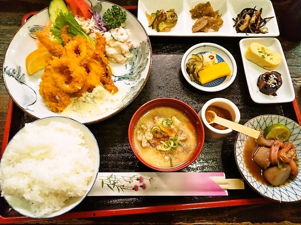 スルメイカフライ定食