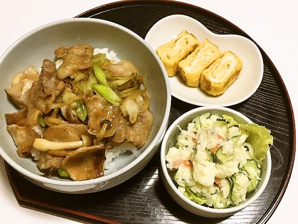 【晩ごはん】豚の甘辛丼