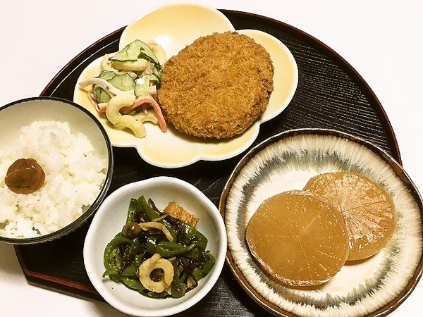 【晩ごはん】メンチカツ