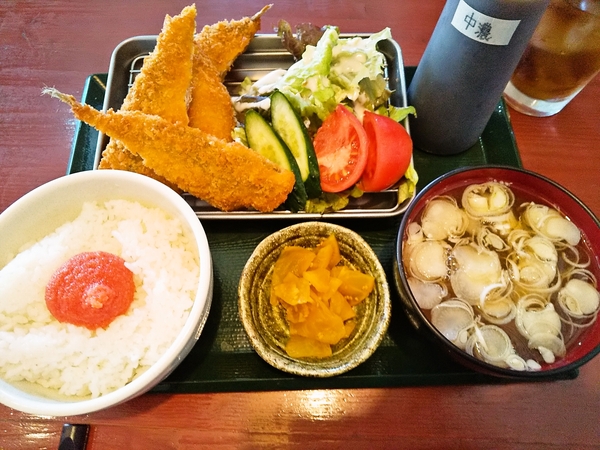 居酒屋支援のアジフライ定食