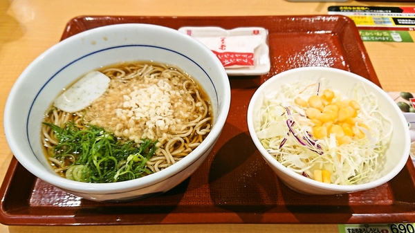 なか卯の朝そば＆サラダ