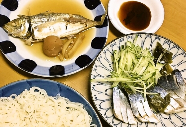 鯵鯖素麺