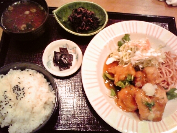 日替わり定食　鶏唐甘酢あんかけ