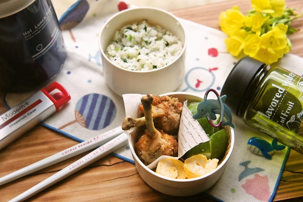 チューリップの唐揚げ＆若菜ご飯弁当