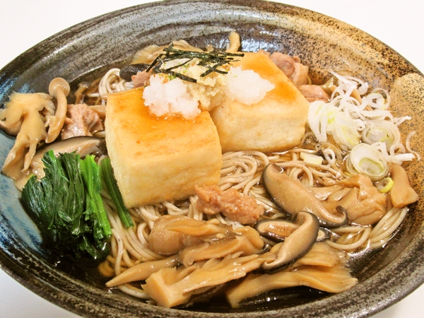 揚げ出し豆腐のきのこあんかけそば