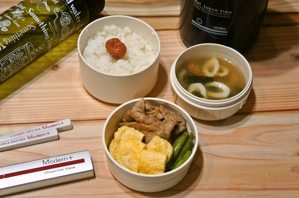 豚肉とインゲンのオイスター炒め弁当de長男のランチ