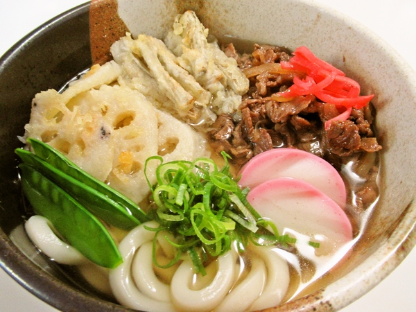 肉ごぼうれんこん天うどん