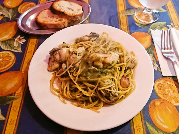 プルチネッラ＠京都・福知山の久美浜産牡蠣のスパゲッティー