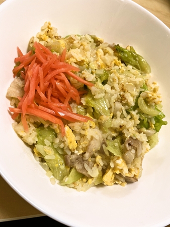 レタスチャーハン作った