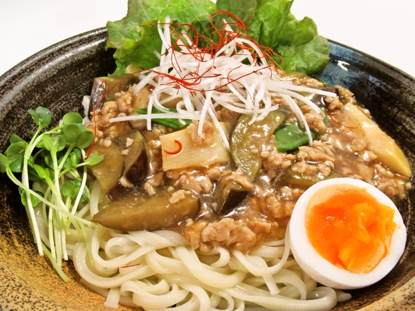 茄子のそぼろあんかけうどん