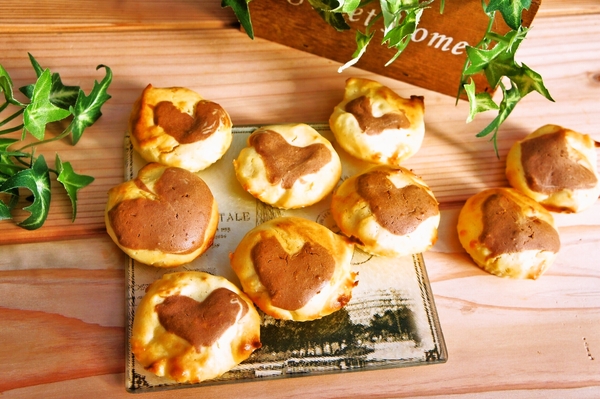 バレンタインに♪ハート模様のチーズケーキ