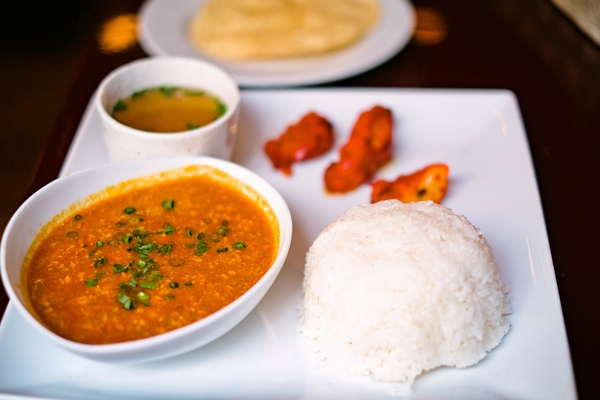 キーマカレーとチキンティッカ
