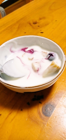 竹輪のヨーグルト和え　―ブルーベリーを添えて―