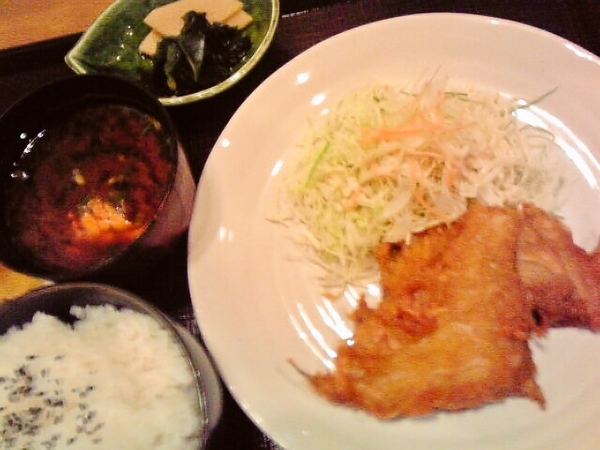 カレイの唐揚げ定食